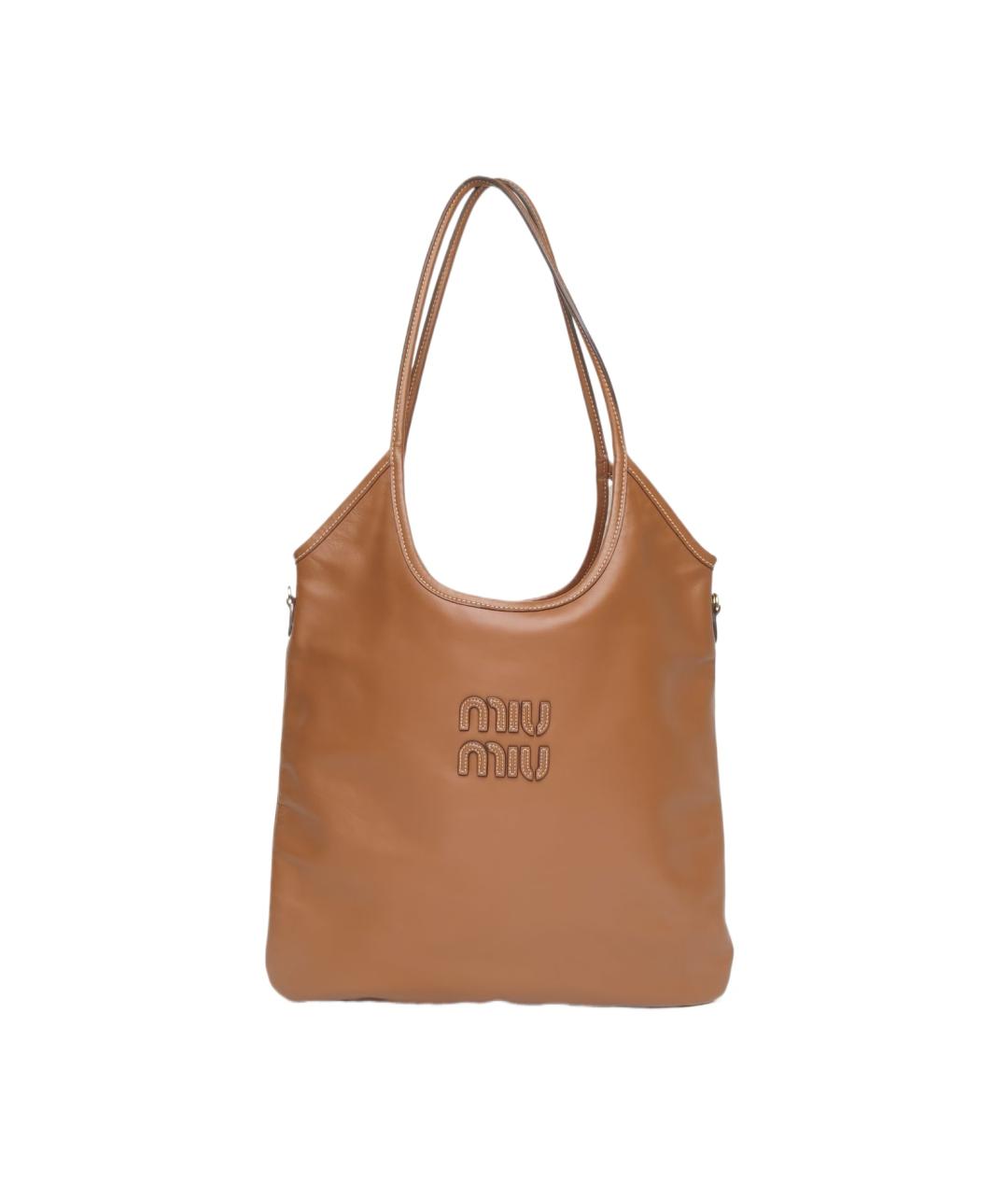 MIU MIU Коричневая кожаная сумка через плечо, фото 10