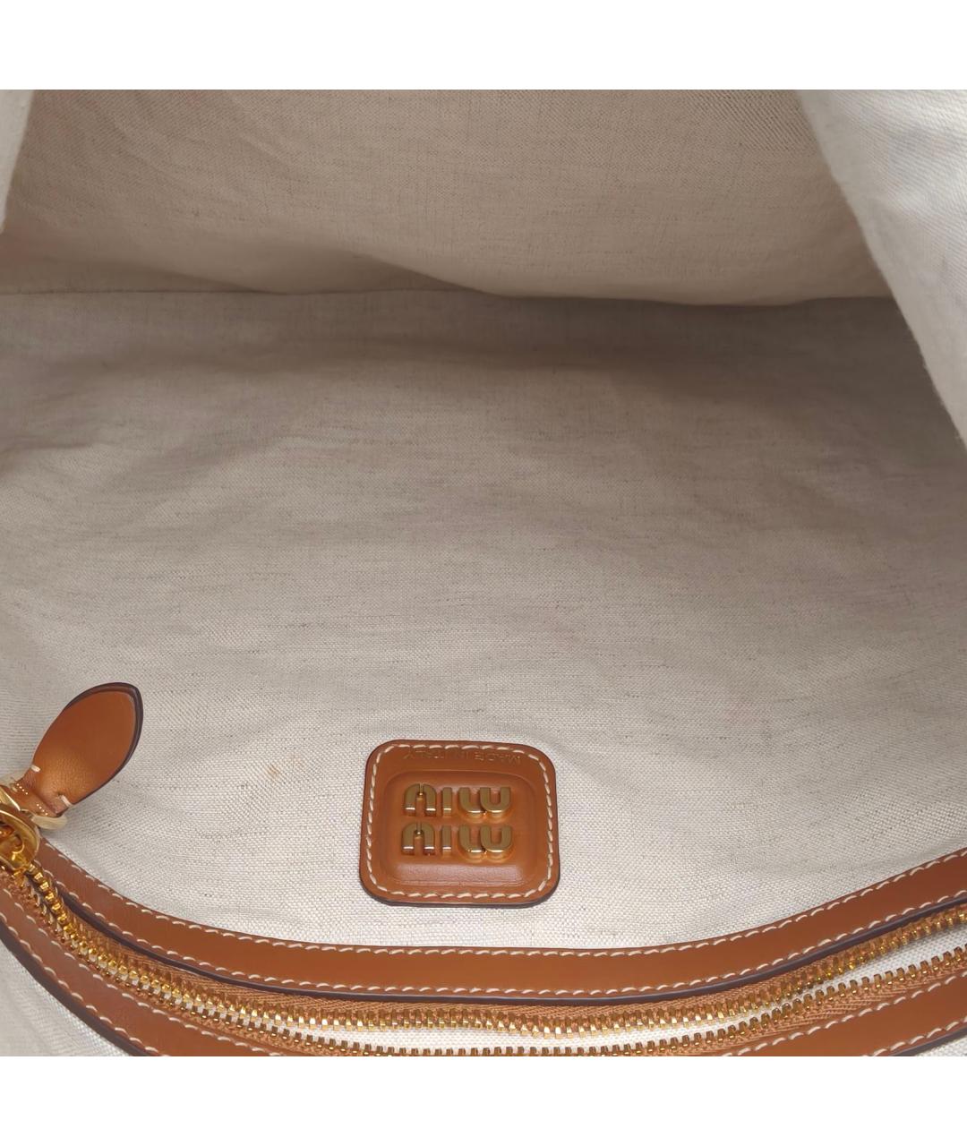 MIU MIU Коричневая кожаная сумка через плечо, фото 9