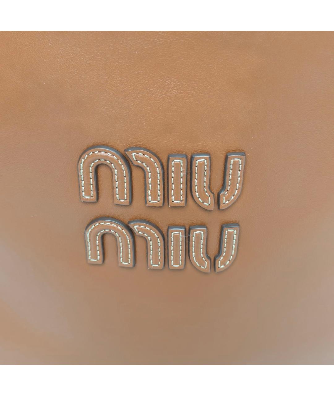 MIU MIU Коричневая кожаная сумка через плечо, фото 8