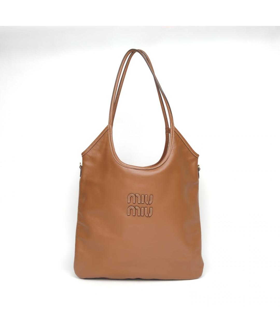 MIU MIU Коричневая кожаная сумка через плечо, фото 2