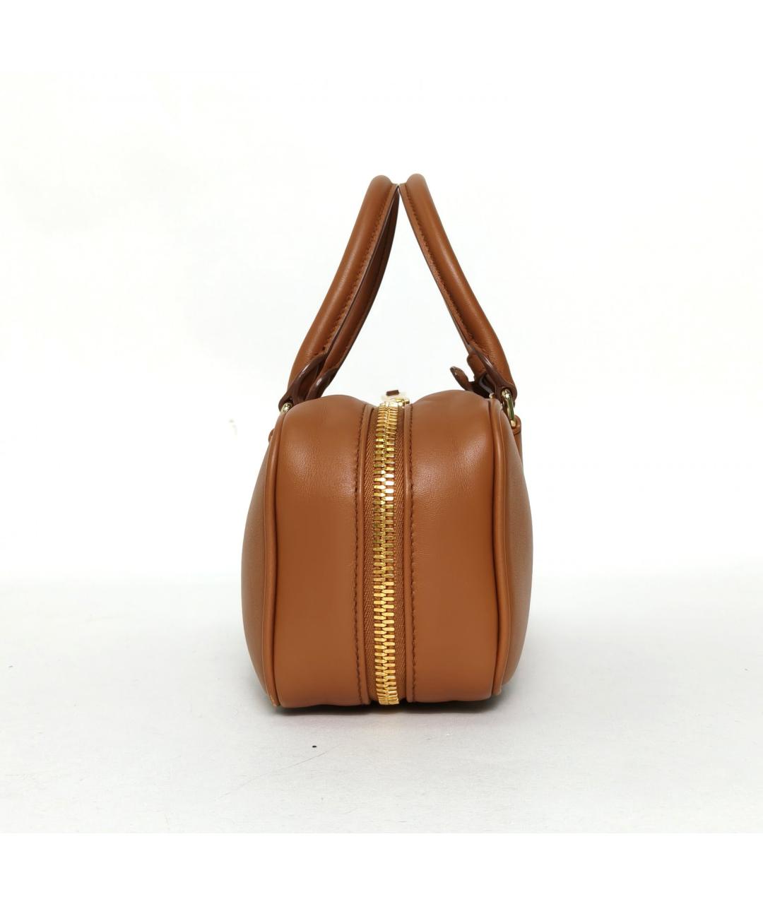 MIU MIU Коричневая кожаная сумка с короткими ручками, фото 3