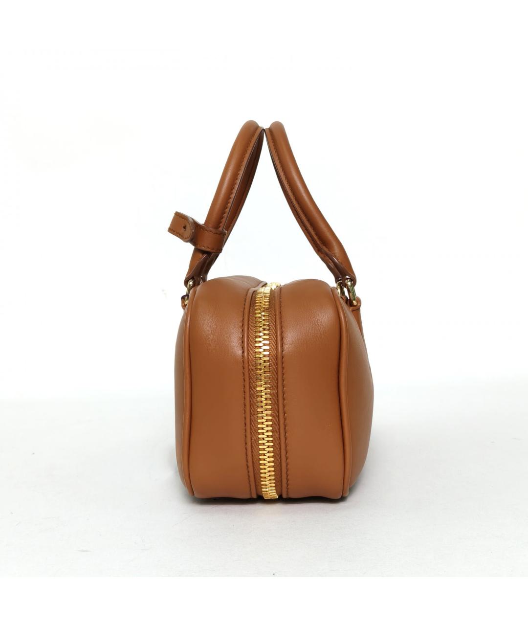 MIU MIU Коричневая кожаная сумка с короткими ручками, фото 5