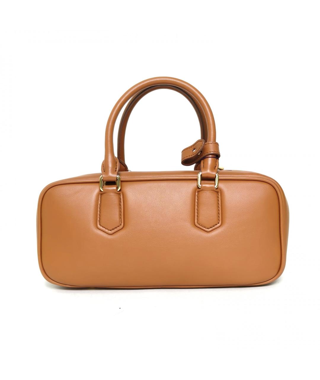 MIU MIU Коричневая кожаная сумка с короткими ручками, фото 4