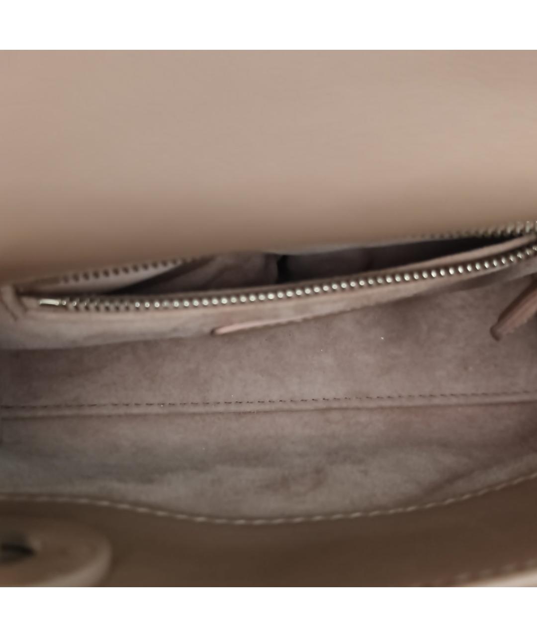 CHRISTIAN DIOR Бежевая кожаная сумка с короткими ручками, фото 2