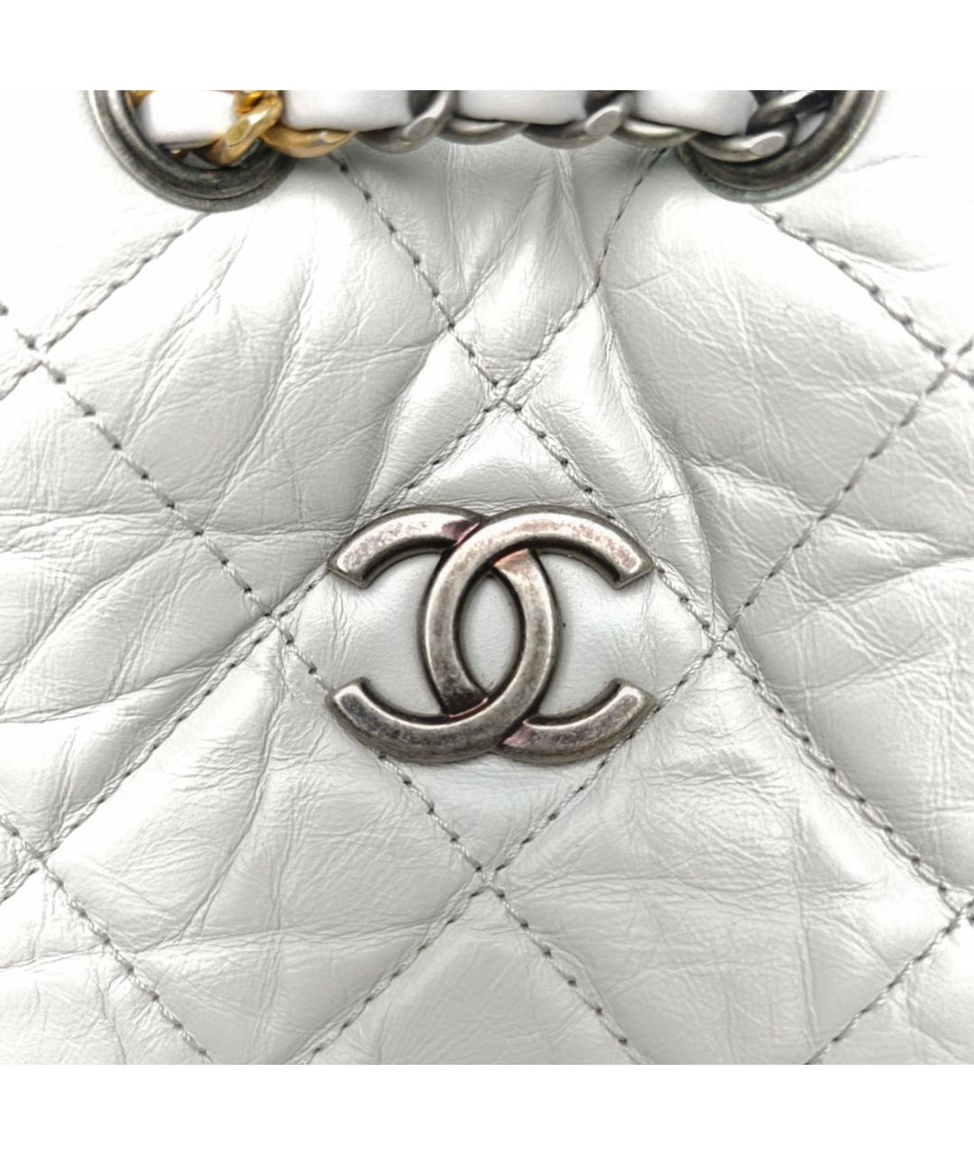 CHANEL Белый кожаный рюкзак, фото 7