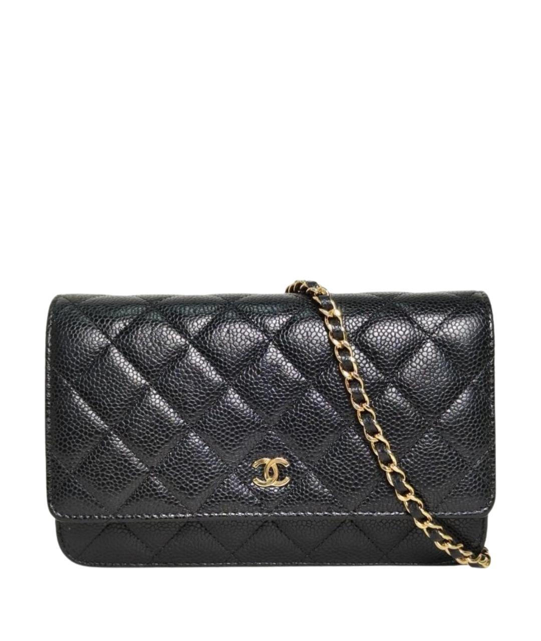 CHANEL Черная кожаная сумка через плечо, фото 1