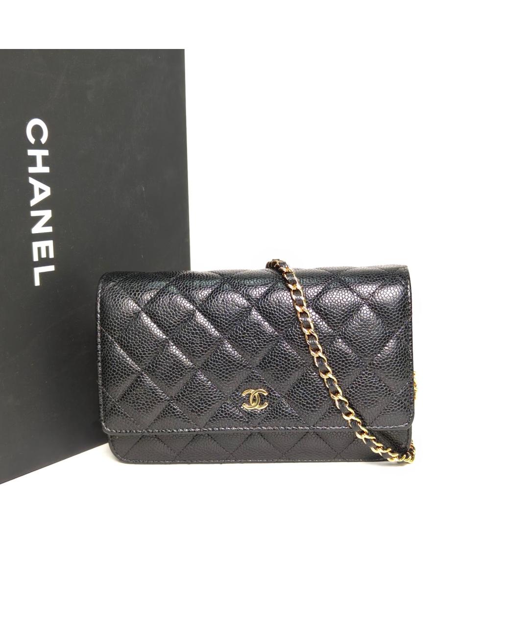 CHANEL Черная кожаная сумка через плечо, фото 9
