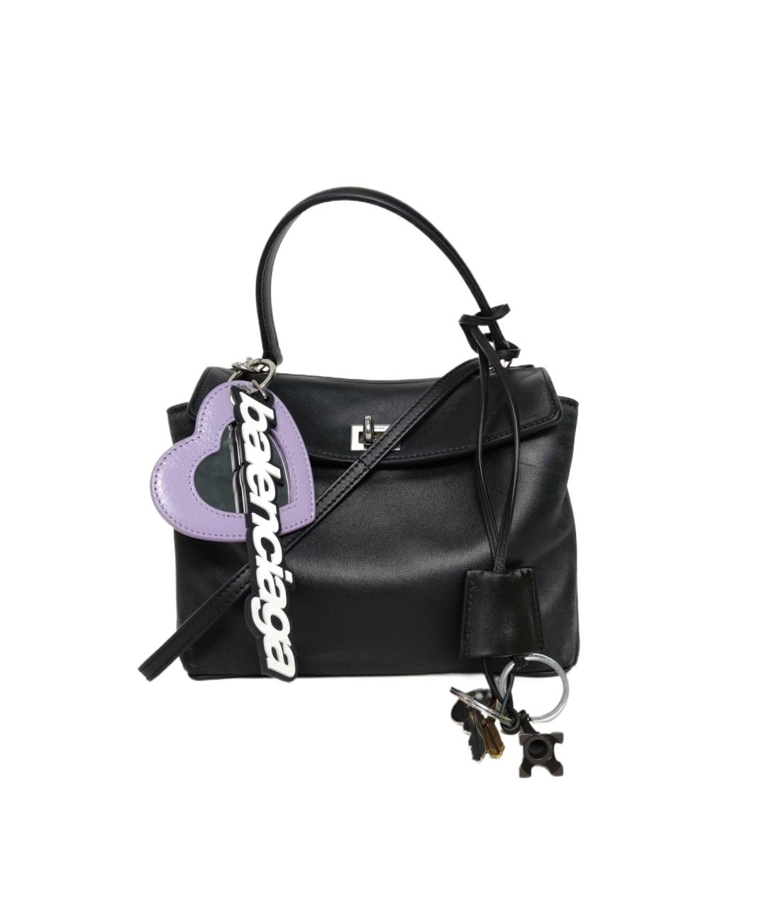 BALENCIAGA Черная кожаная сумка через плечо, фото 10