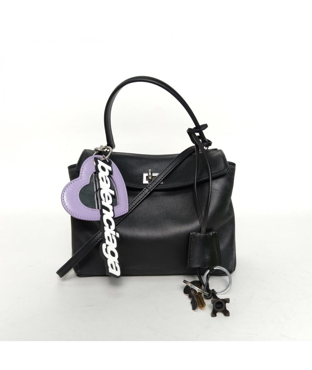 BALENCIAGA Черная кожаная сумка через плечо, фото 2