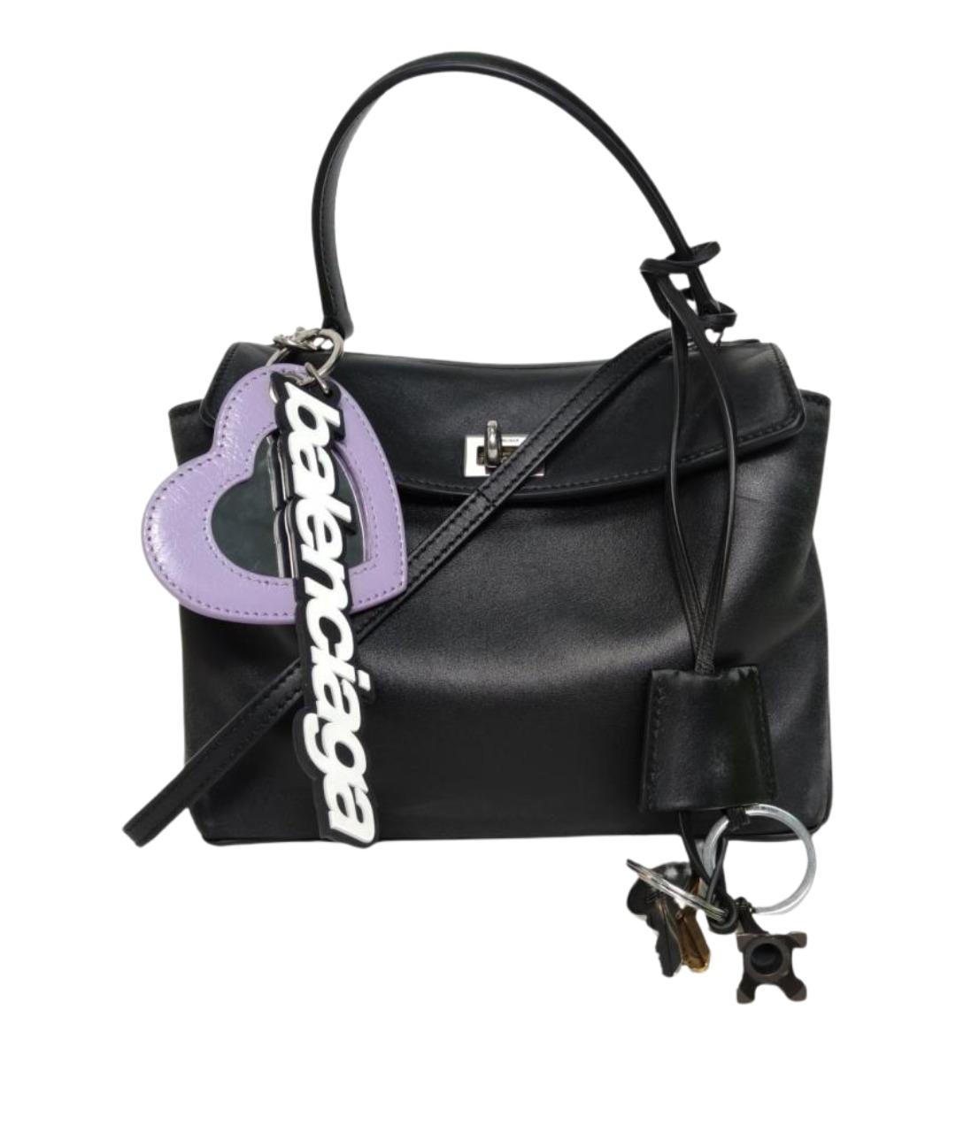 BALENCIAGA Черная кожаная сумка через плечо, фото 1