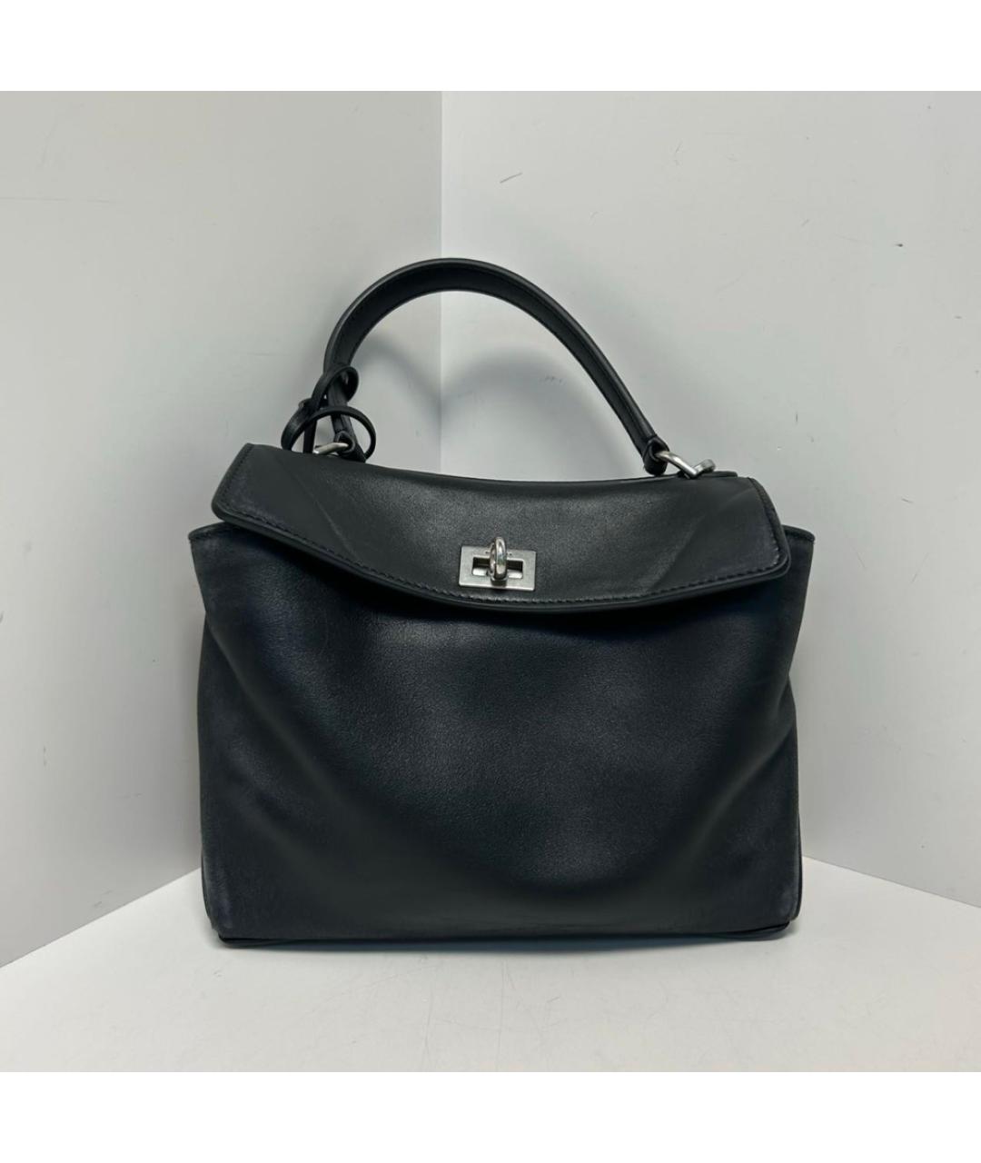 BALENCIAGA Черная кожаная сумка через плечо, фото 8