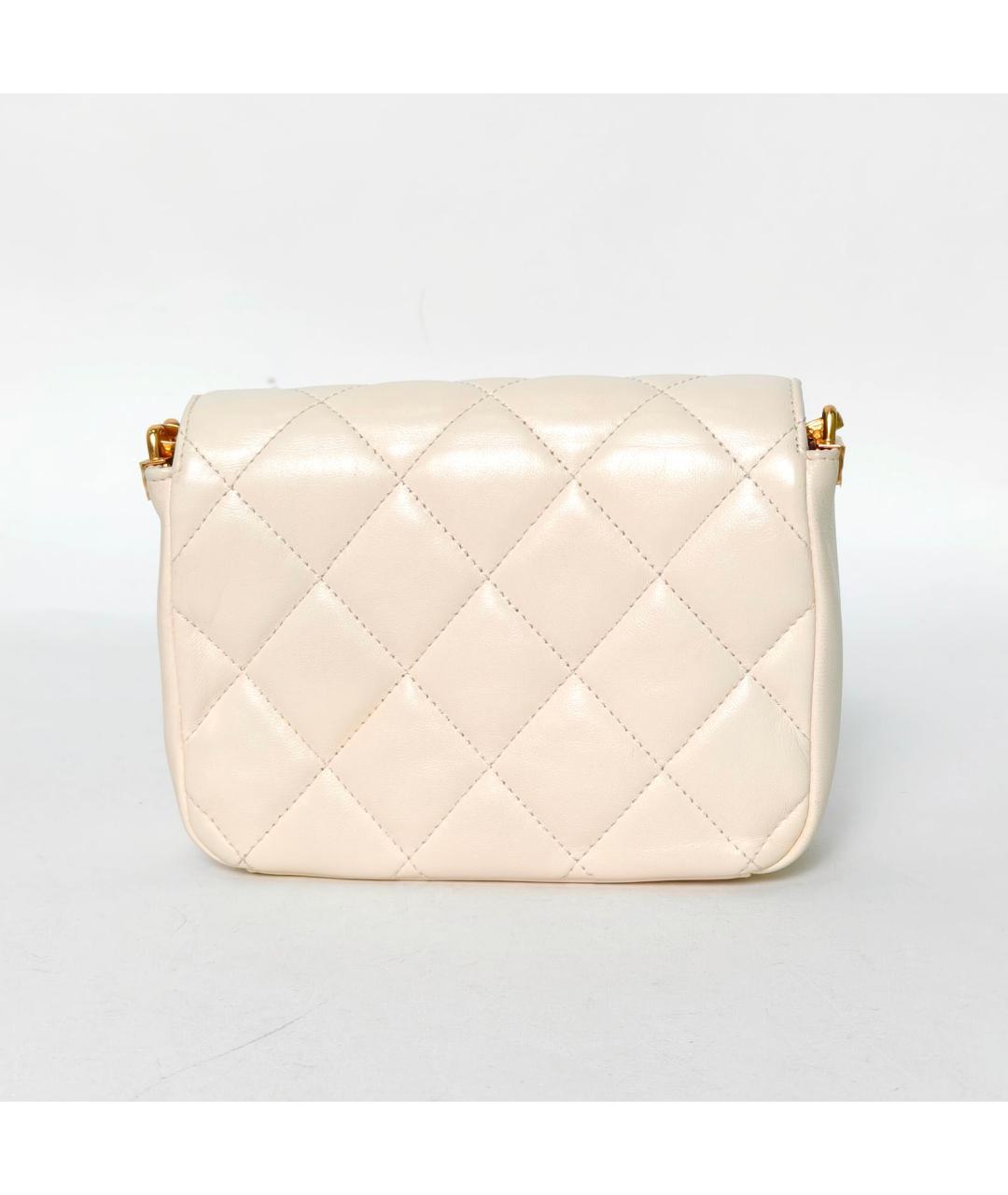 CHANEL Белая кожаная сумка через плечо, фото 4
