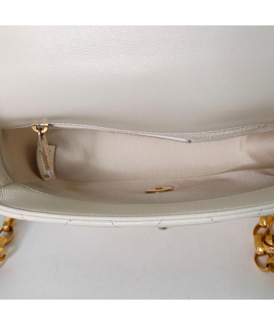 CHANEL Белая кожаная сумка через плечо, фото 8