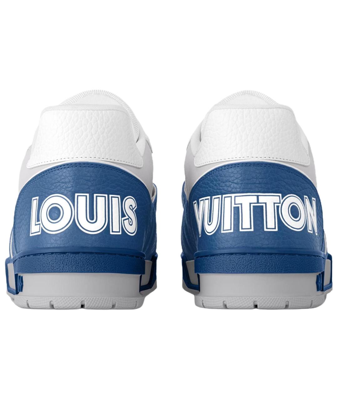 LOUIS VUITTON Синие кожаные низкие кроссовки / кеды, фото 5