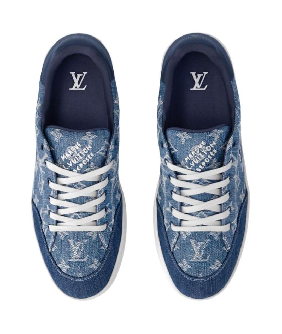 LOUIS VUITTON Синие низкие кроссовки / кеды, фото 4