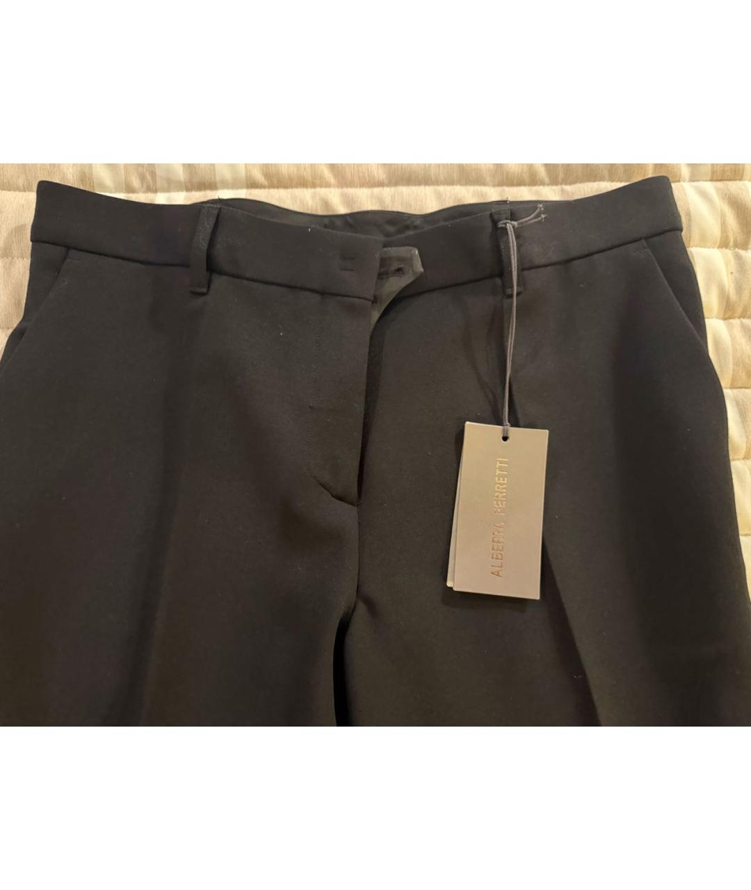 ALBERTA FERRETTI Черные полиамидовые прямые брюки, фото 4