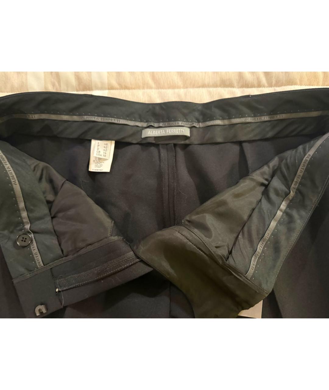 ALBERTA FERRETTI Черные полиамидовые прямые брюки, фото 3