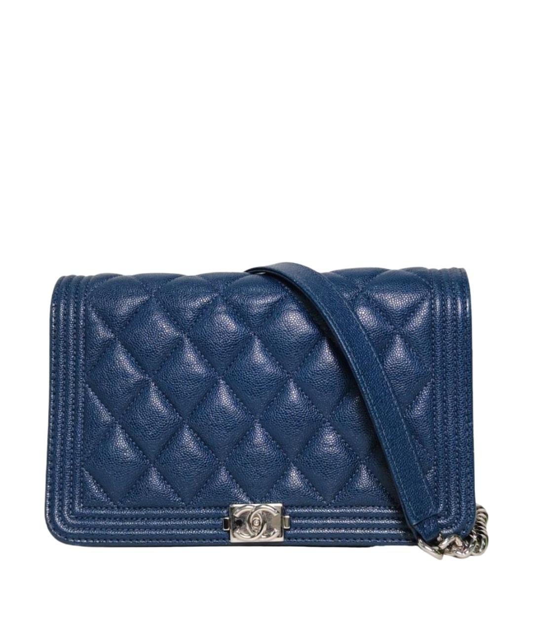 CHANEL Синяя кожаная сумка через плечо, фото 1