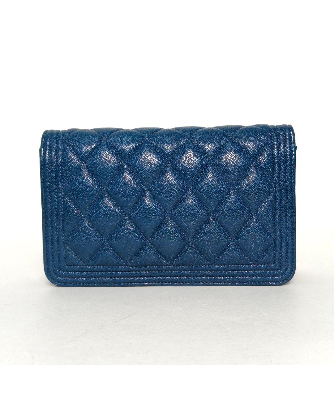 CHANEL Синяя кожаная сумка через плечо, фото 4