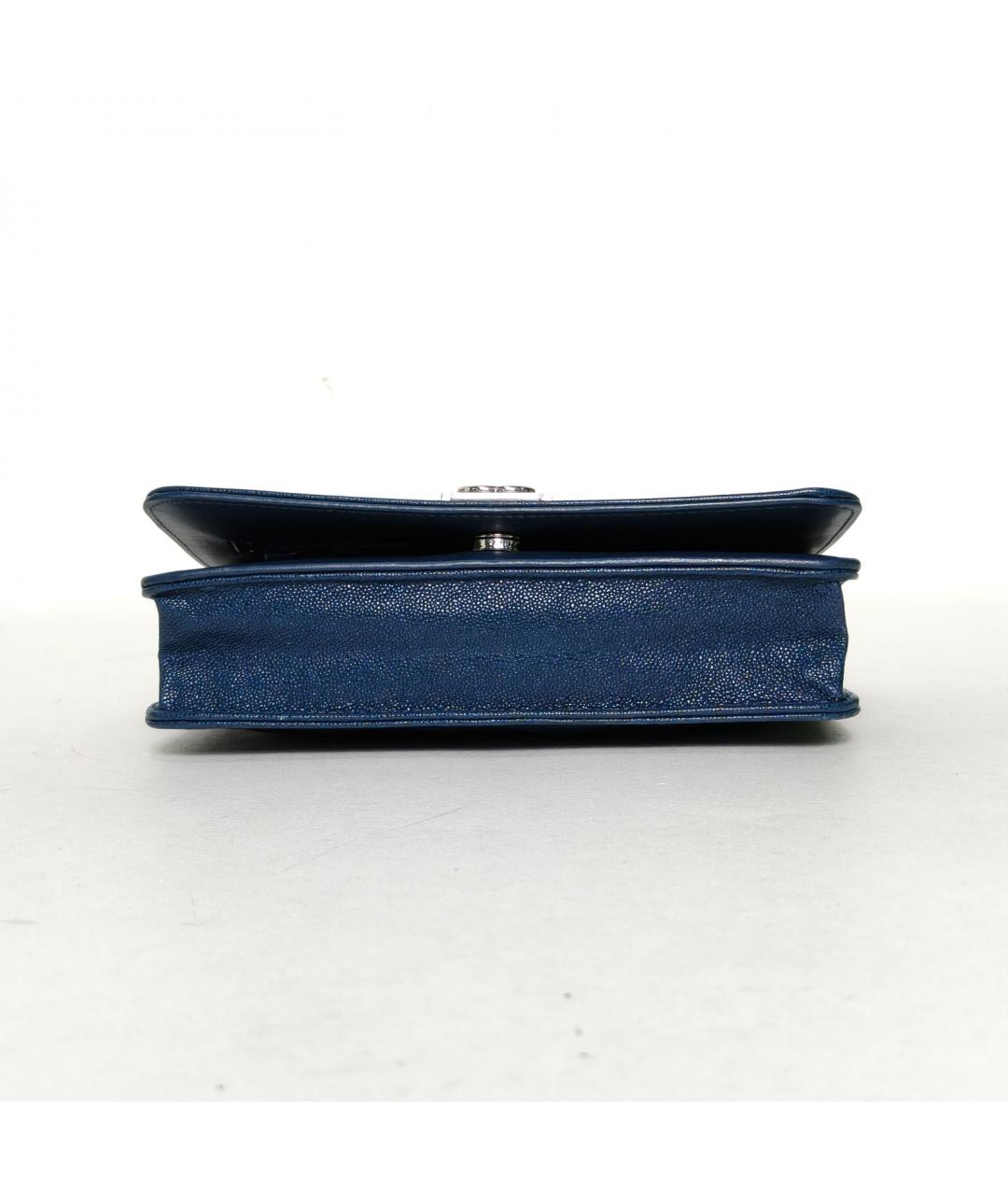 CHANEL Синяя кожаная сумка через плечо, фото 6