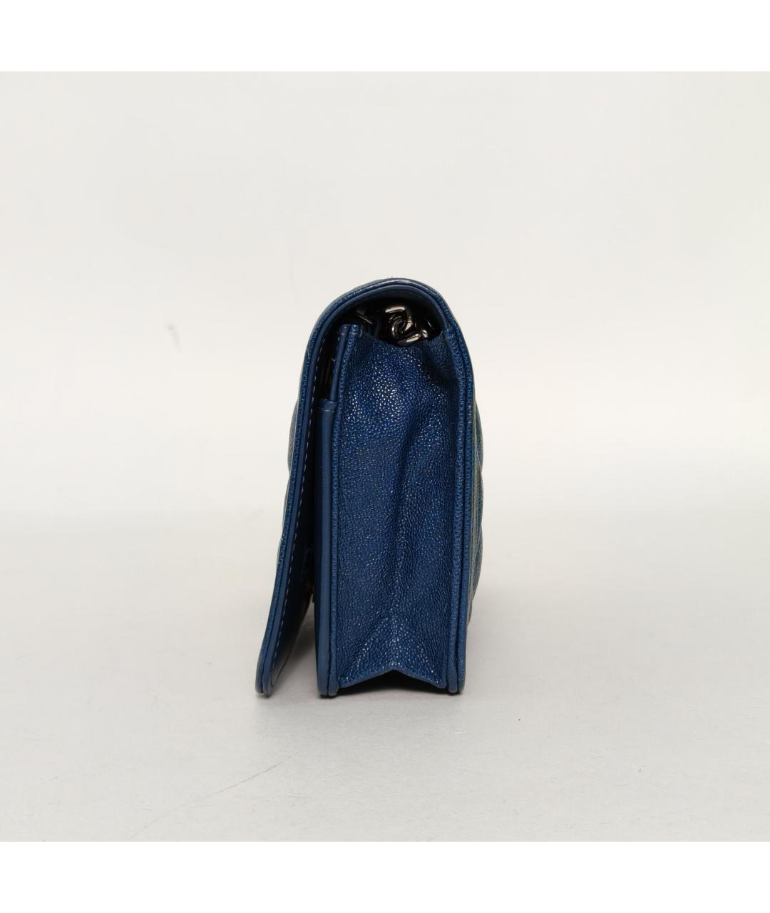 CHANEL Синяя кожаная сумка через плечо, фото 3