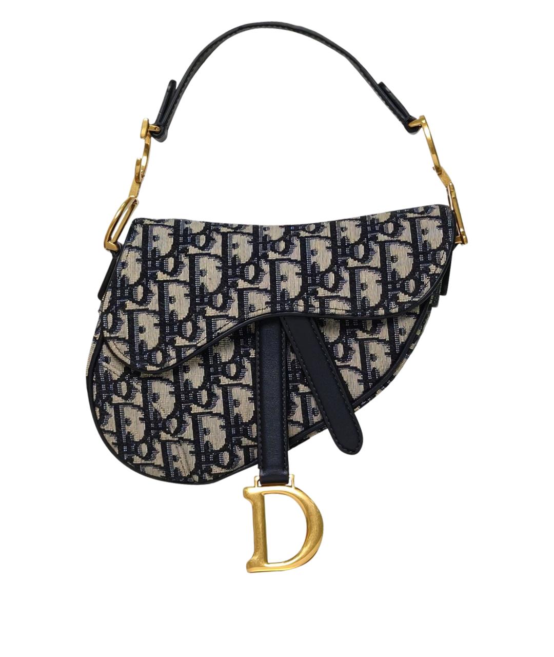 CHRISTIAN DIOR Темно-синяя тканевая сумка через плечо, фото 1