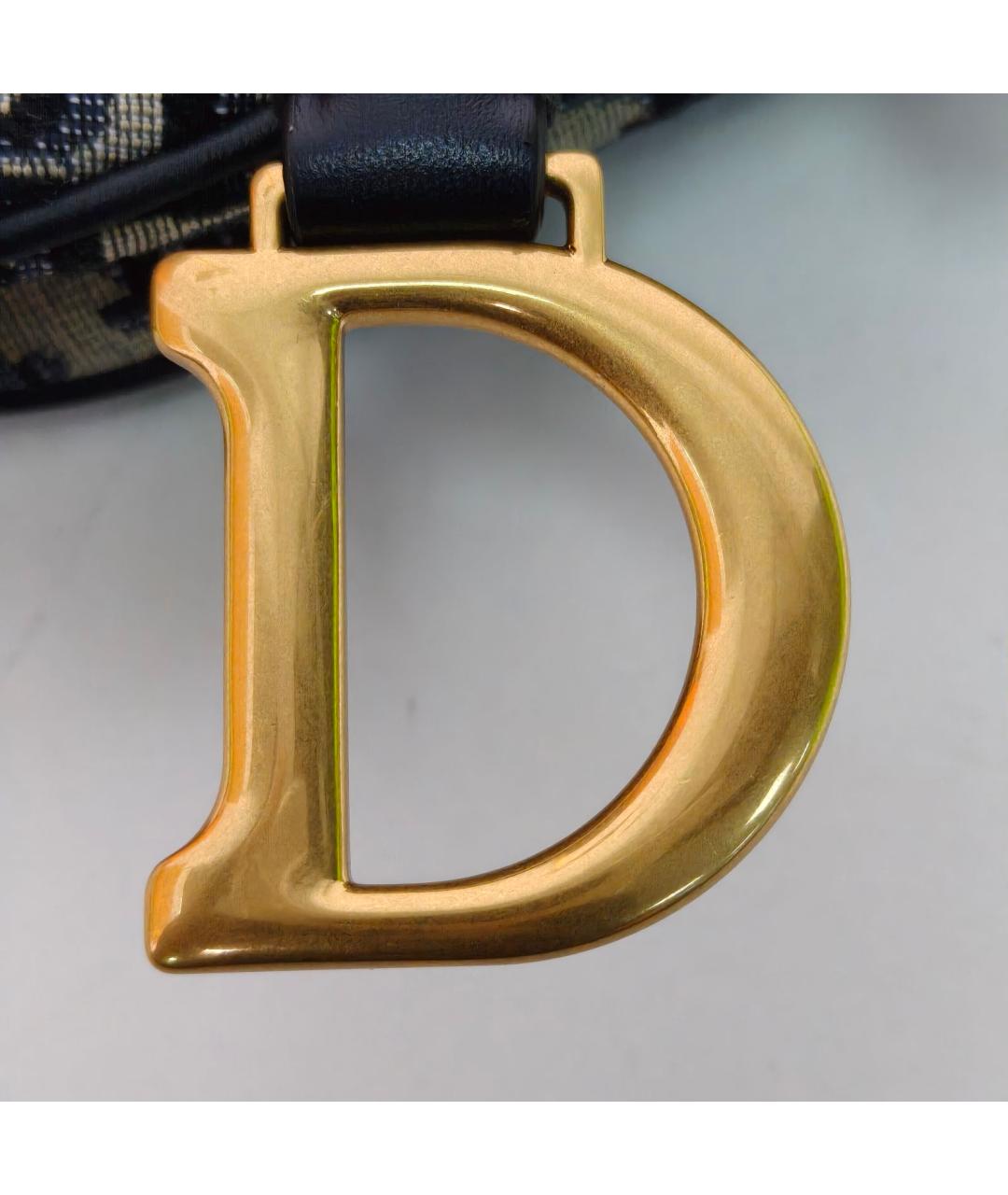 CHRISTIAN DIOR Темно-синяя тканевая сумка через плечо, фото 7