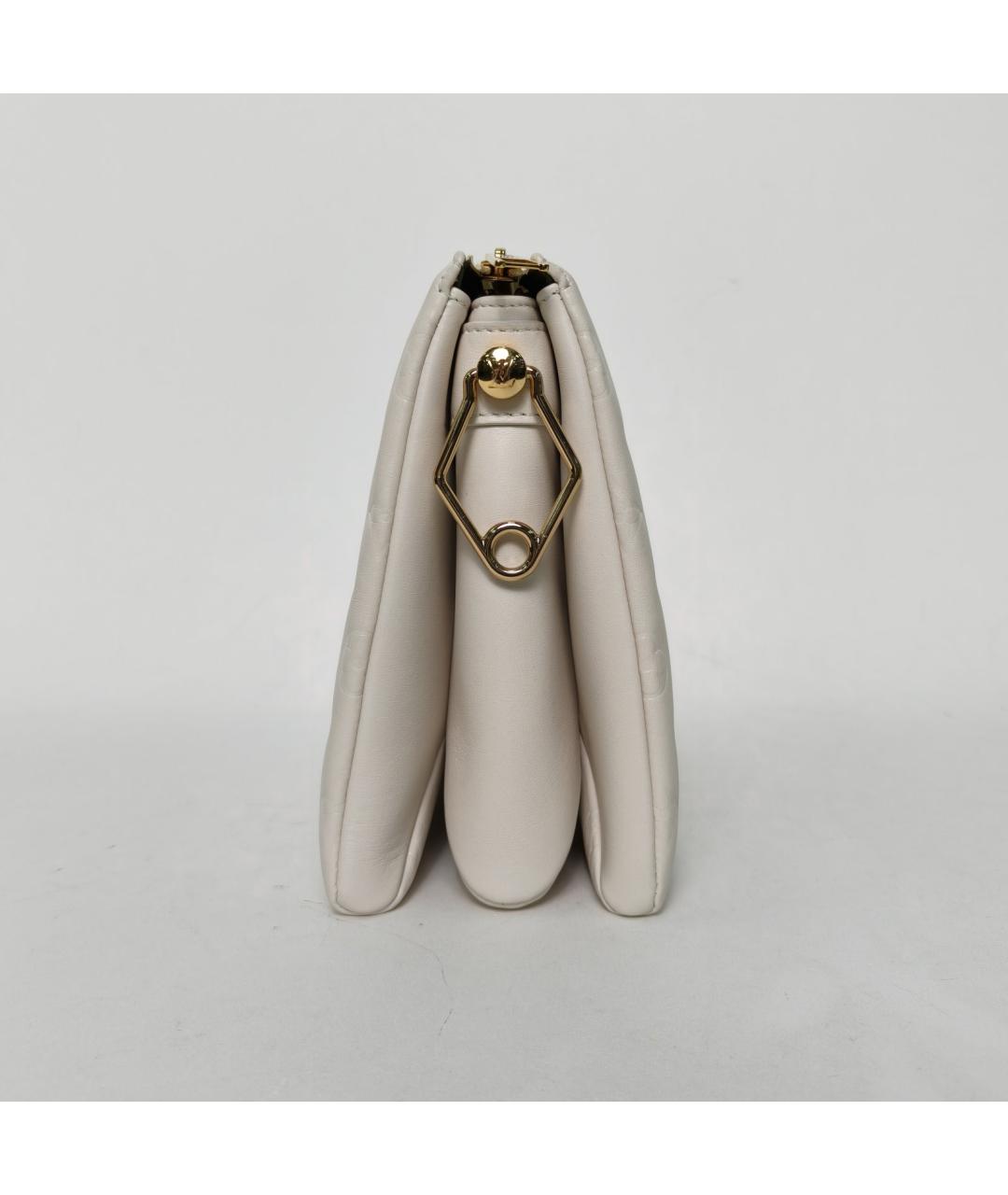 LOUIS VUITTON Белая кожаная сумка через плечо, фото 5