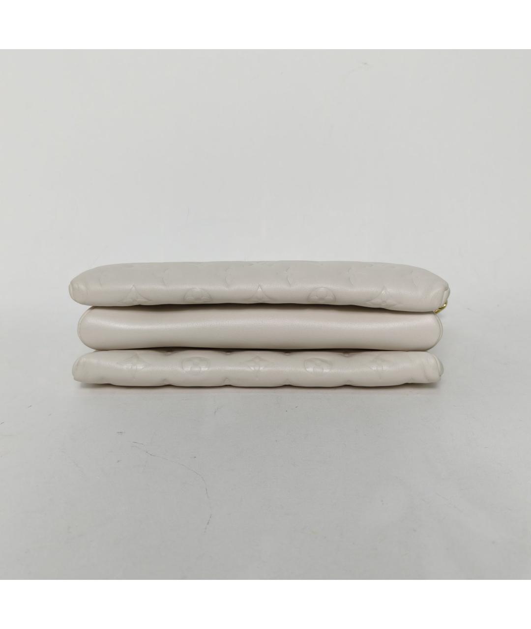 LOUIS VUITTON Белая кожаная сумка через плечо, фото 6