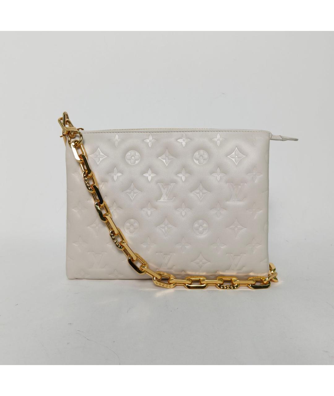 LOUIS VUITTON Белая кожаная сумка через плечо, фото 2