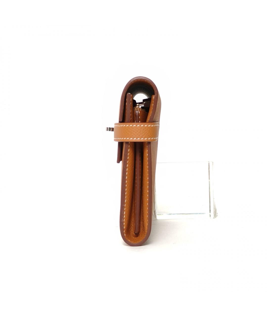 HERMES Коричневый кожаный кошелек, фото 3