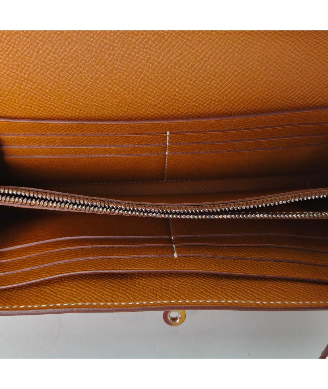 HERMES Коричневый кожаный кошелек, фото 8