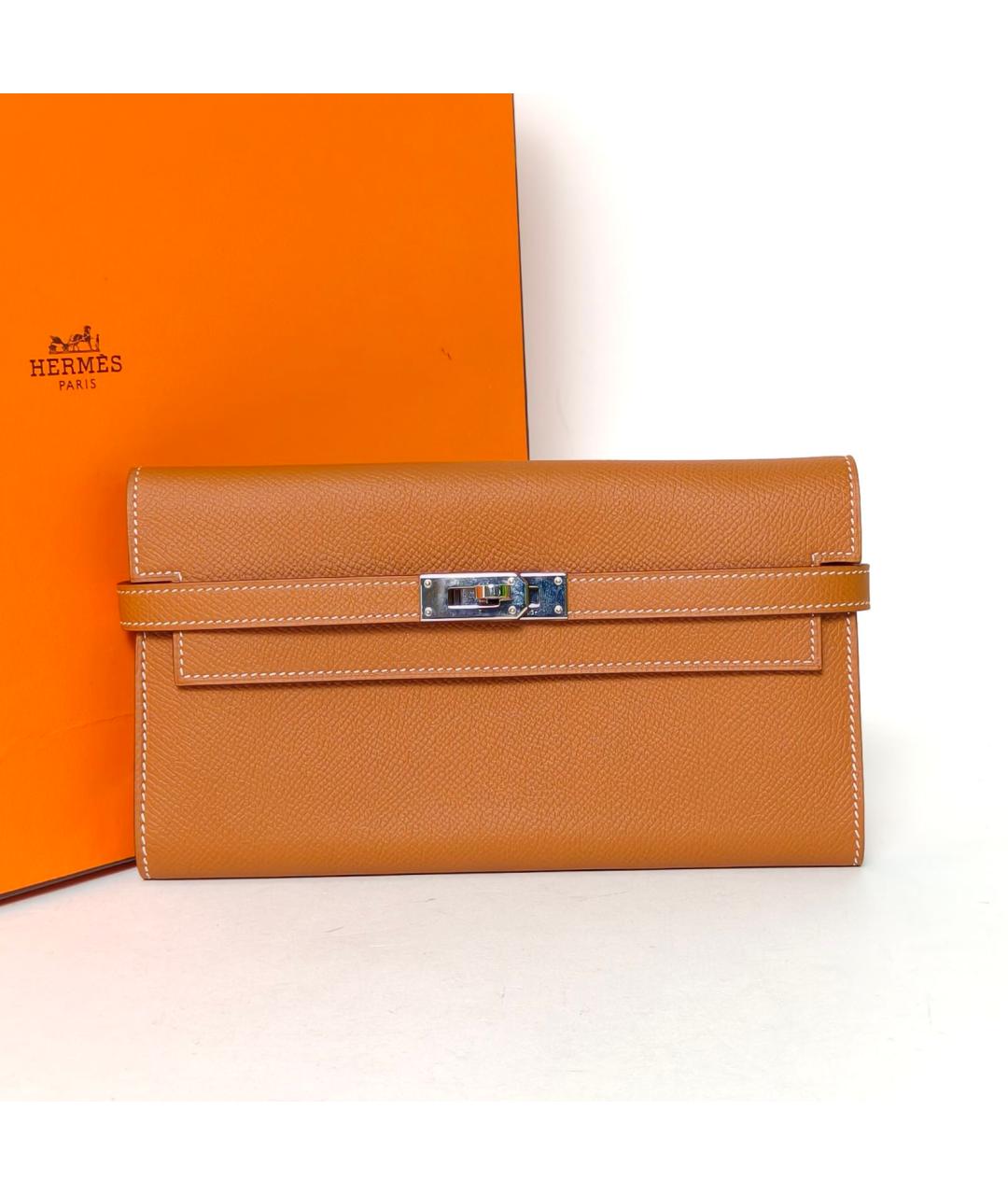 HERMES Коричневый кожаный кошелек, фото 9