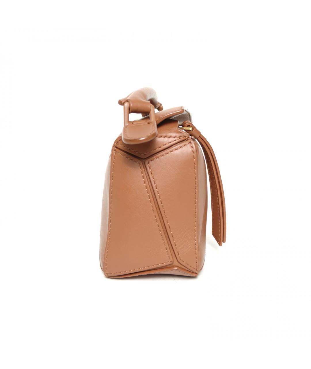 LOEWE Коричневая кожаная сумка с короткими ручками, фото 3