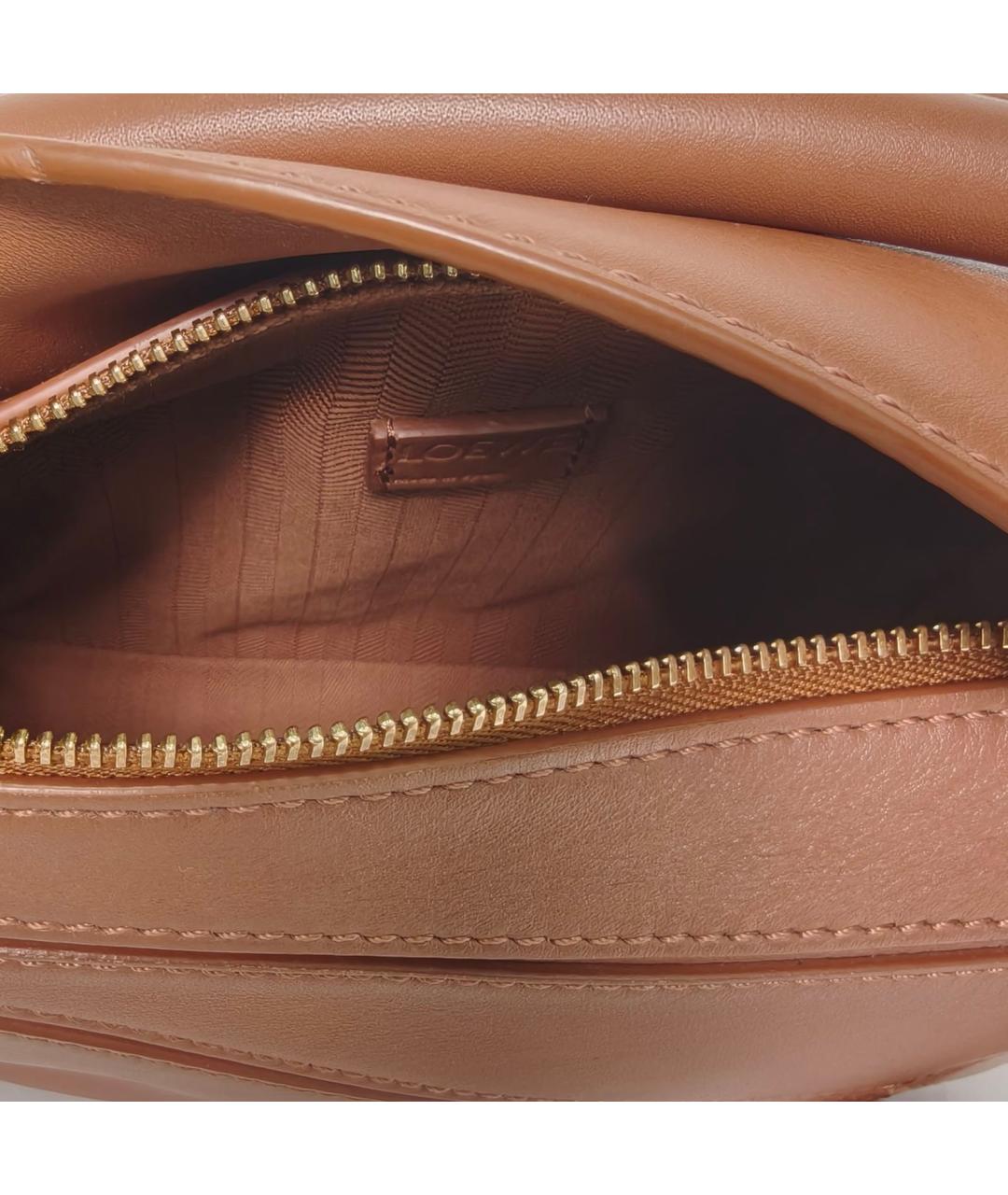 LOEWE Коричневая кожаная сумка с короткими ручками, фото 7