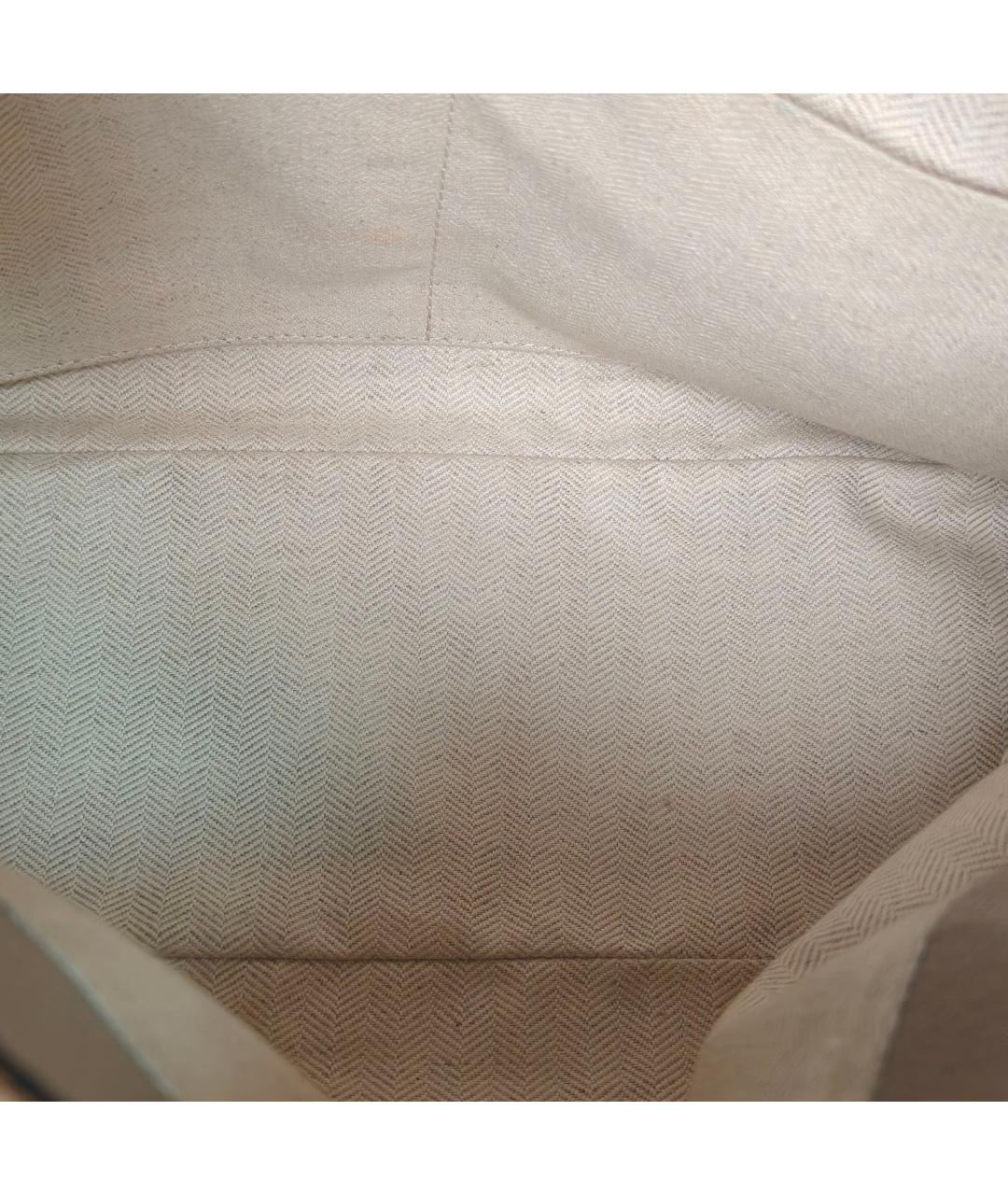 LOEWE Бежевая кожаная сумка с короткими ручками, фото 7