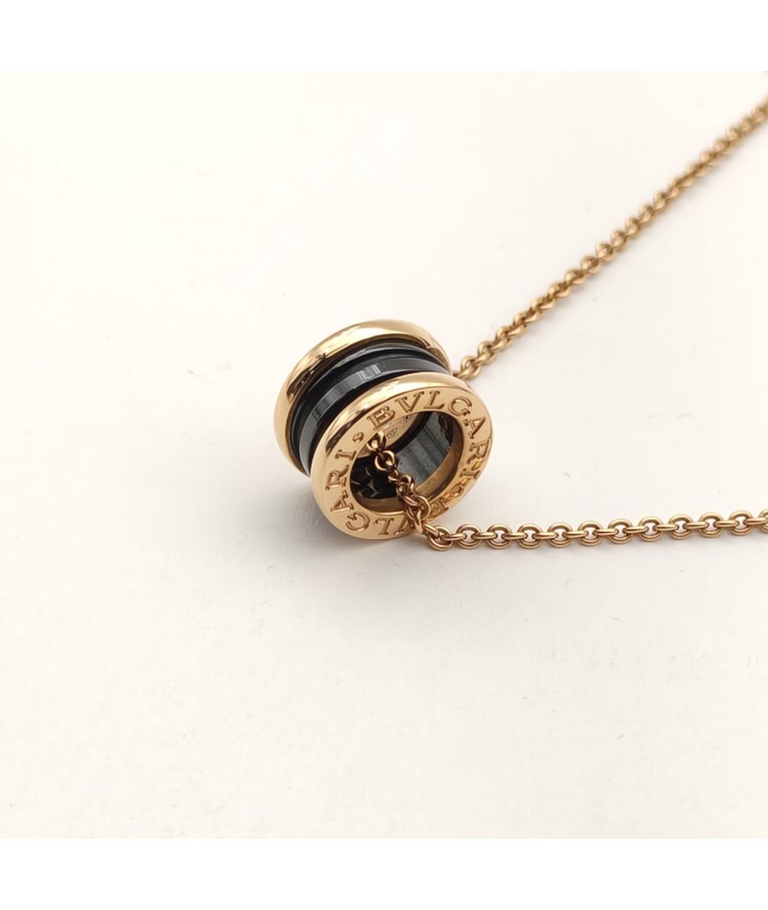 BVLGARI Черная подвеска из розового золота, фото 5