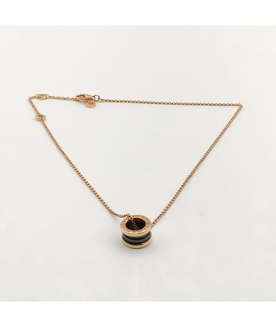BVLGARI Черная подвеска из розового золота, фото 7