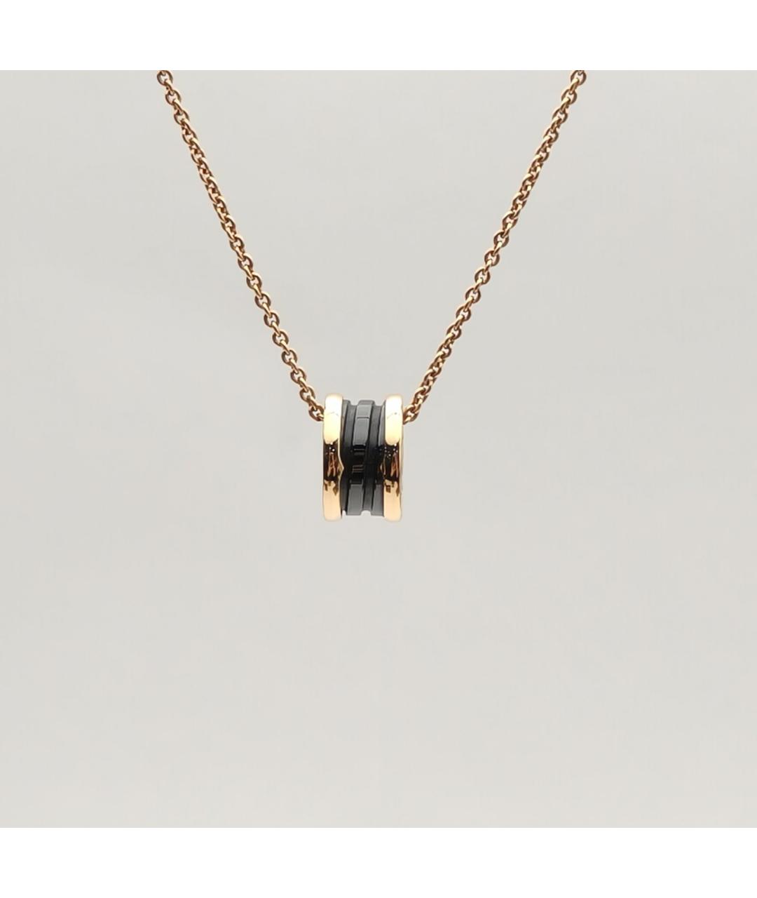 BVLGARI Черная подвеска из розового золота, фото 3