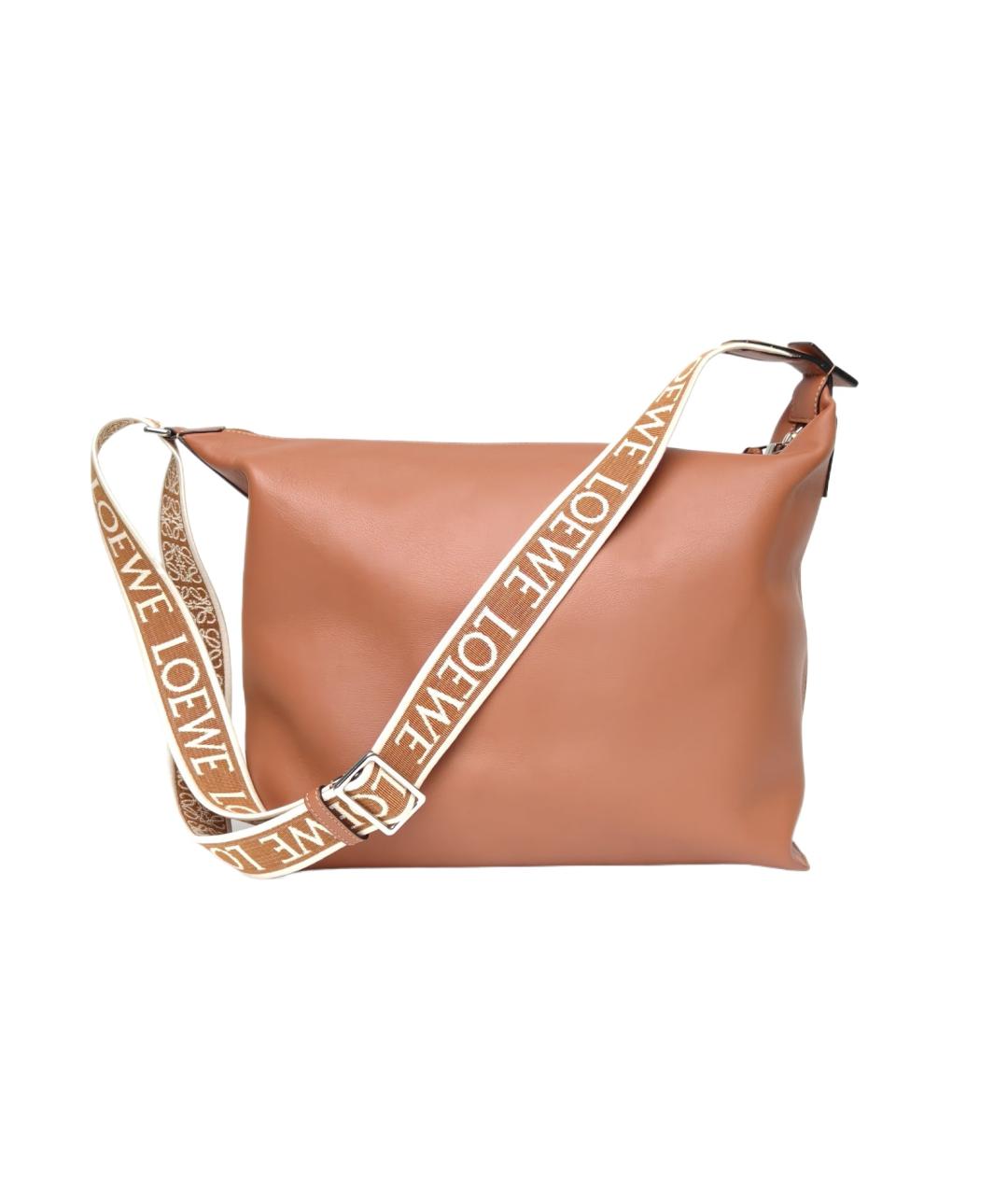 LOEWE Коричневая кожаная сумка через плечо, фото 10