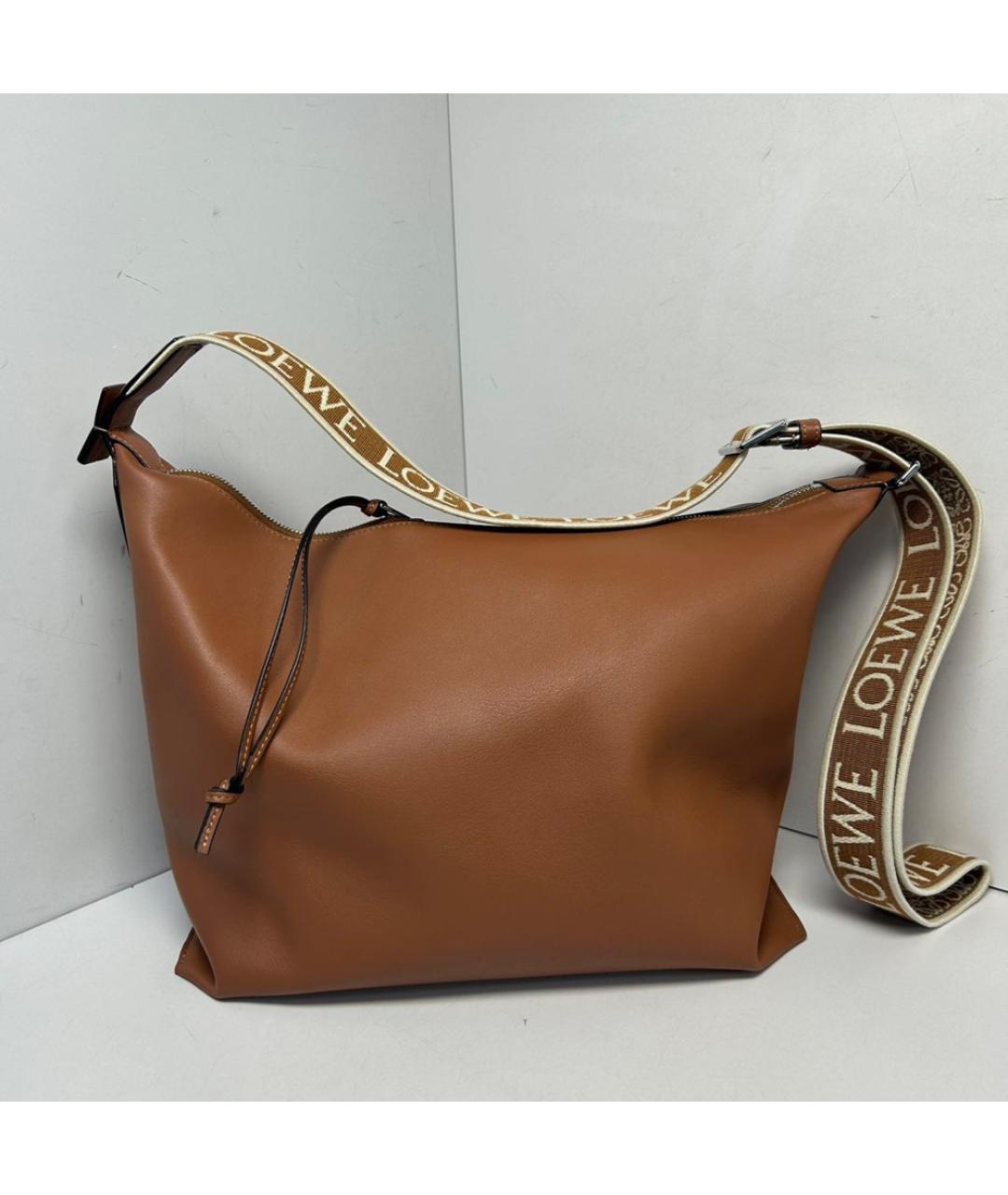 LOEWE Коричневая кожаная сумка через плечо, фото 9