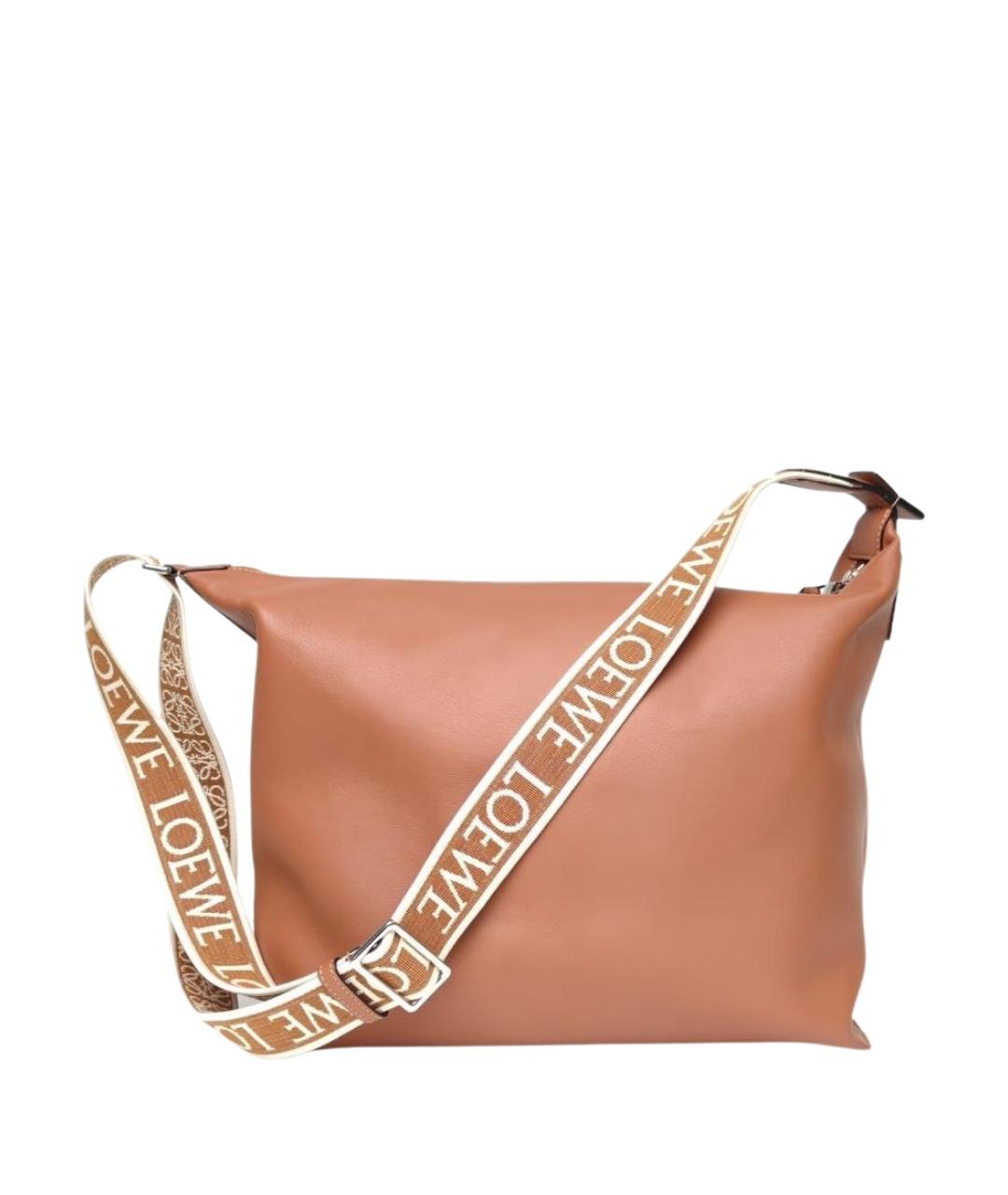 LOEWE Коричневая кожаная сумка через плечо, фото 1