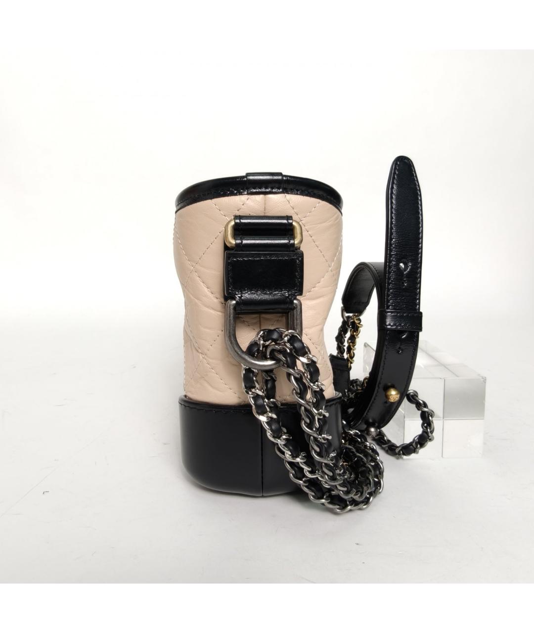 CHANEL Бежевая кожаная сумка через плечо, фото 3