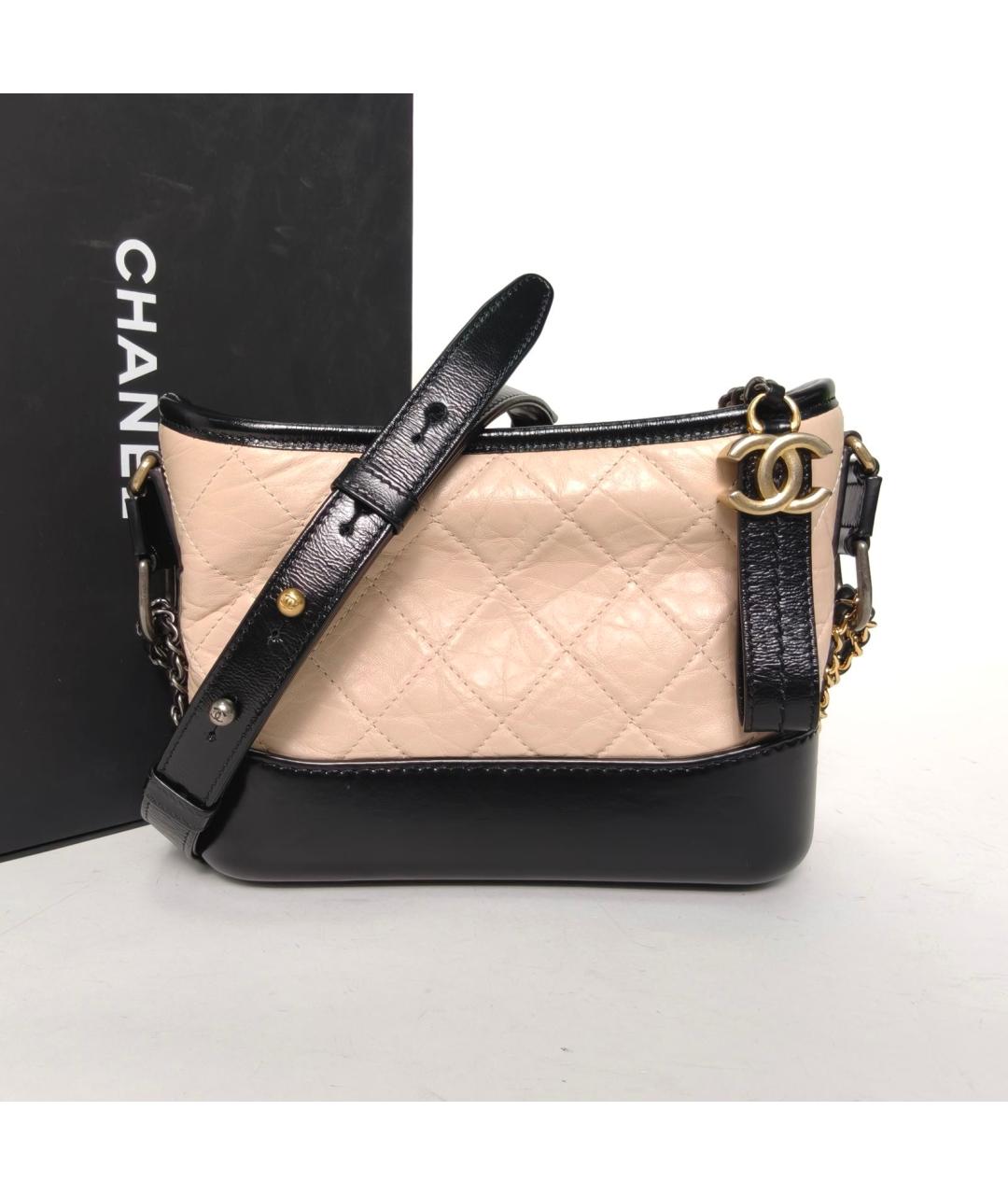 CHANEL Бежевая кожаная сумка через плечо, фото 9