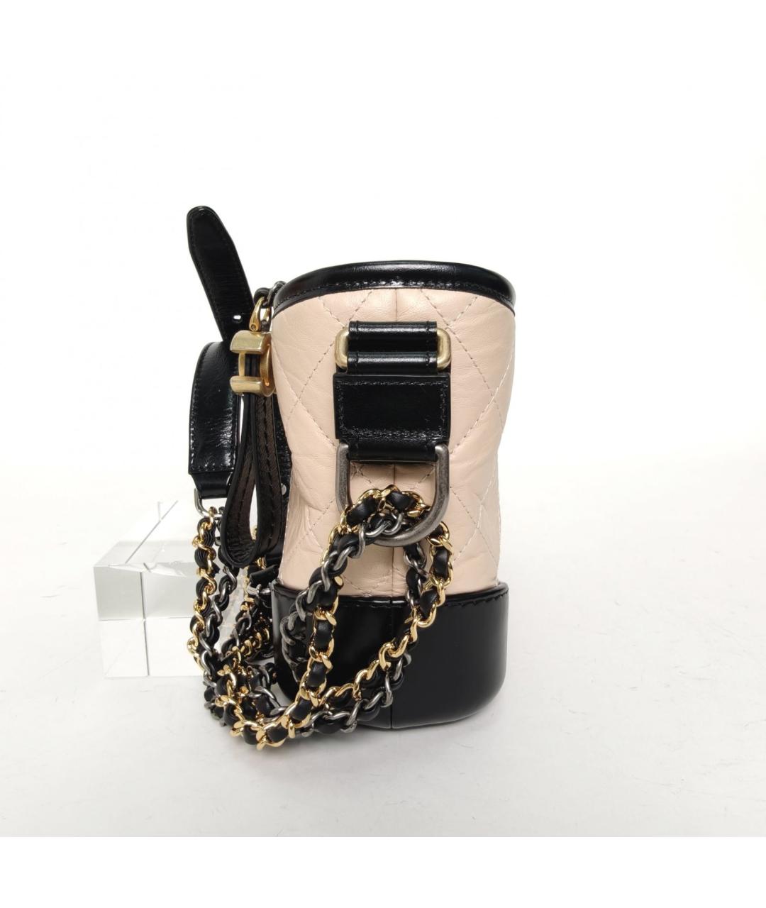 CHANEL Бежевая кожаная сумка через плечо, фото 5