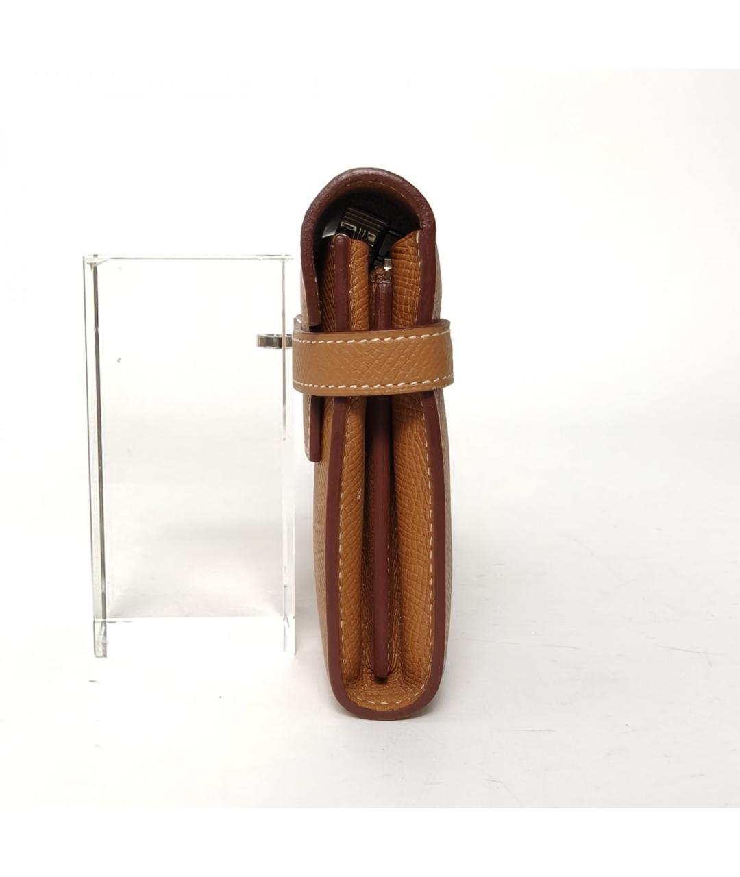 HERMES Коричневый кожаный кошелек, фото 3