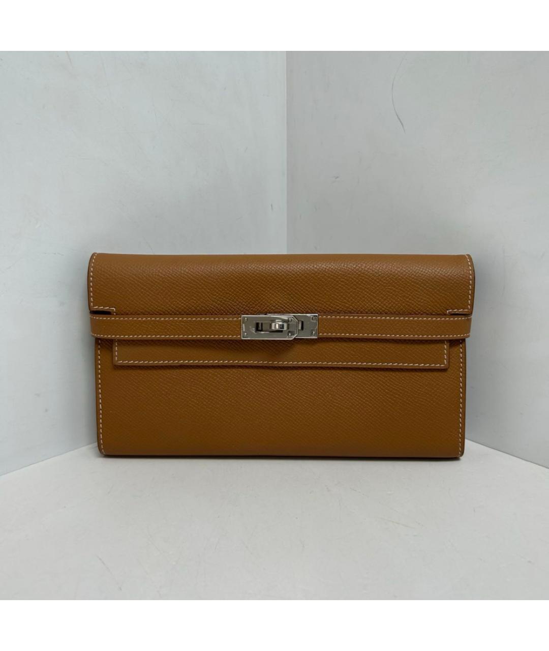 HERMES Коричневый кожаный кошелек, фото 9