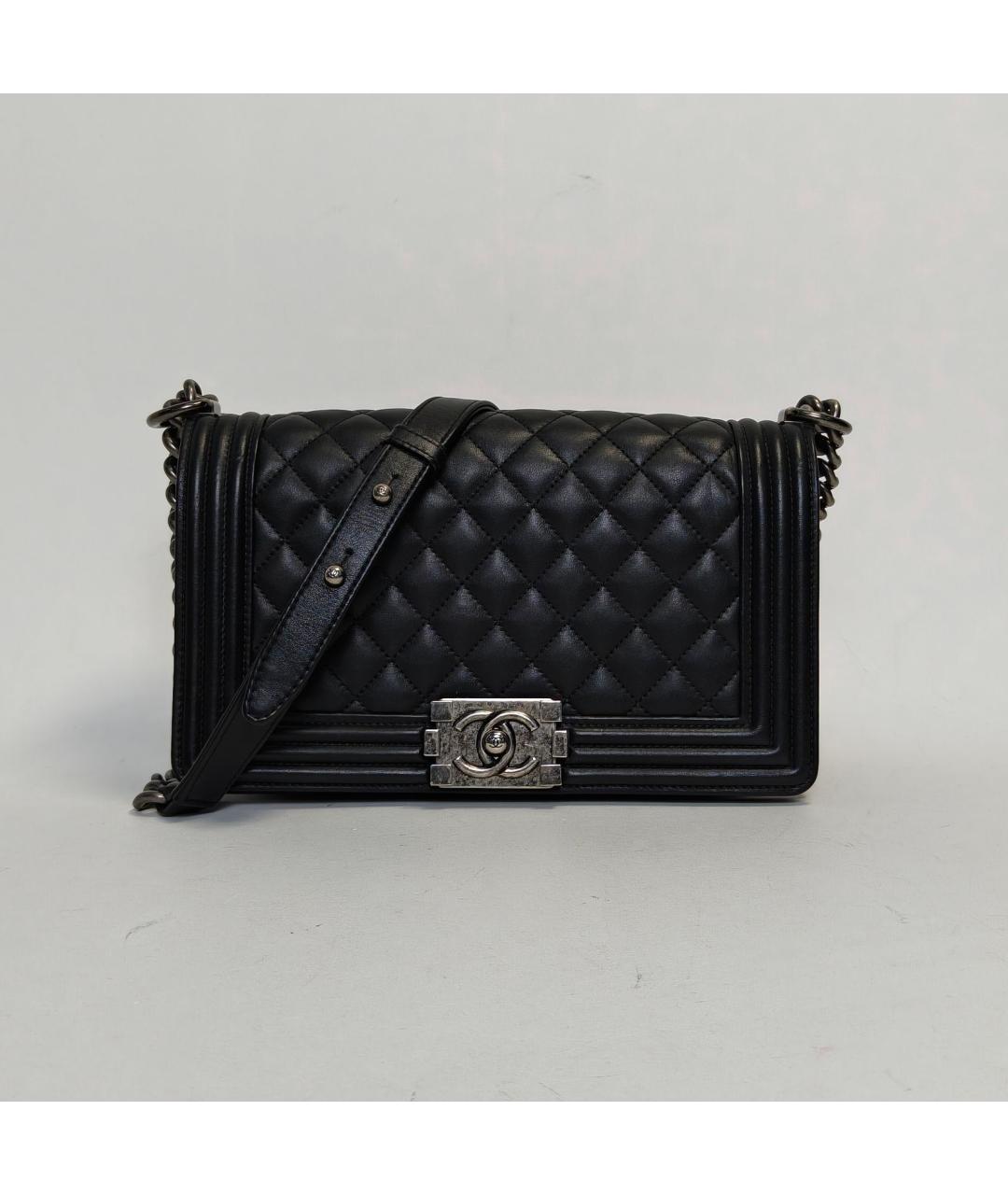 CHANEL Черная кожаная сумка через плечо, фото 9