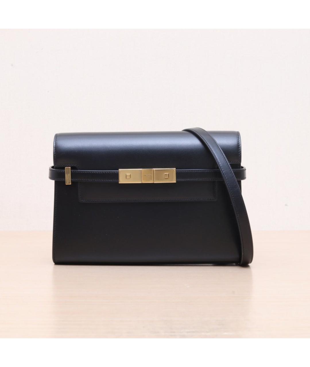 SAINT LAURENT Черная кожаная сумка через плечо, фото 2