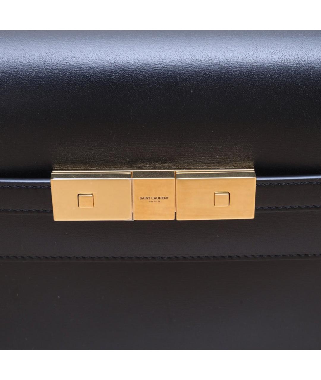 SAINT LAURENT Черная кожаная сумка через плечо, фото 7